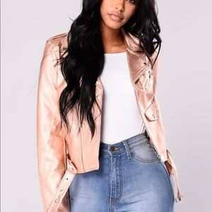 BRAND NEW! Fashion Nova Co Pilot Jacket Rose Gold